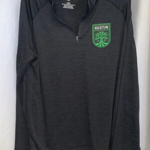 Austin Texas FC MLS Men’s Large Gray Quarter-Zip Lightweight Pullover Unisex